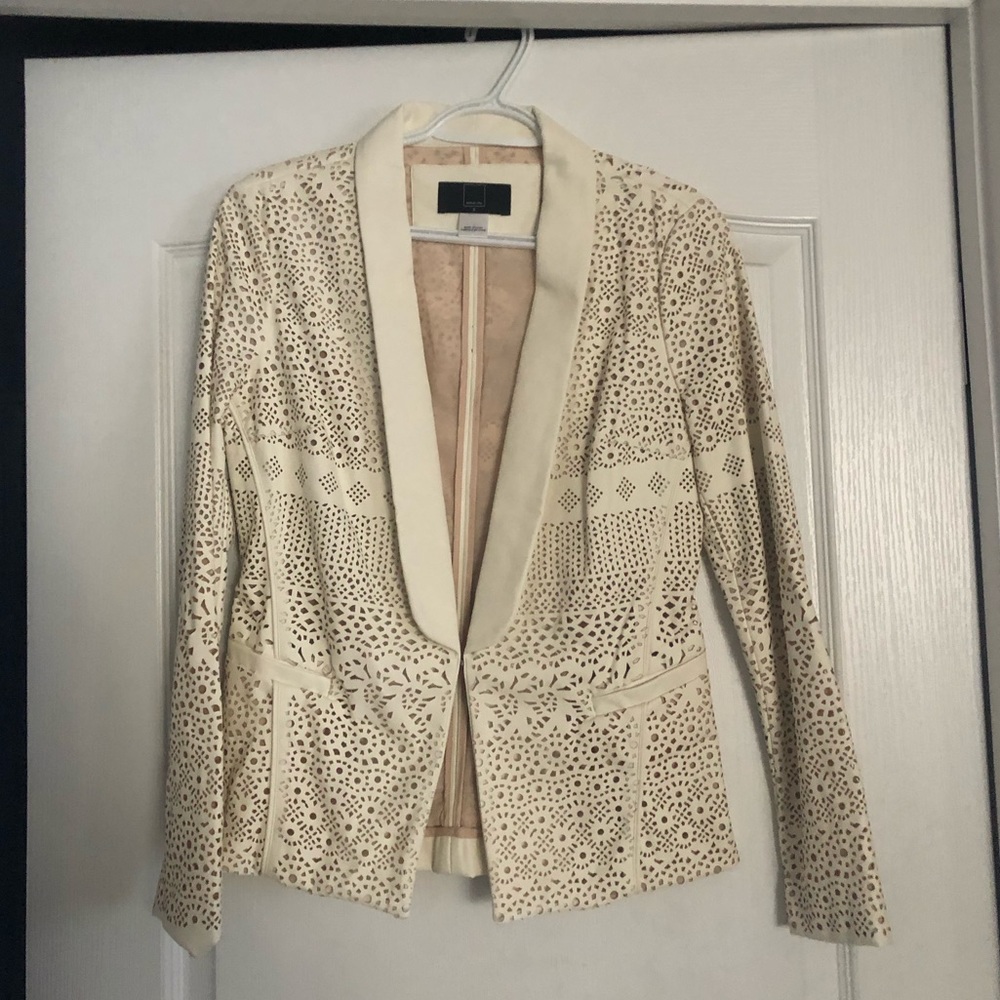 Dolce Vita Size Small Pleather Cream Blazer